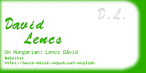 david lencs business card
